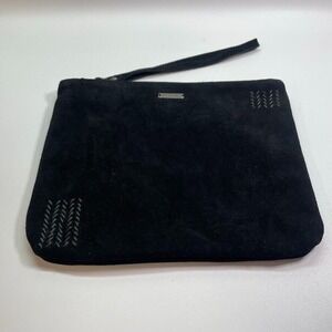 Vintage Billabong Travel Black Suede‎ Makeup Toiletry bag